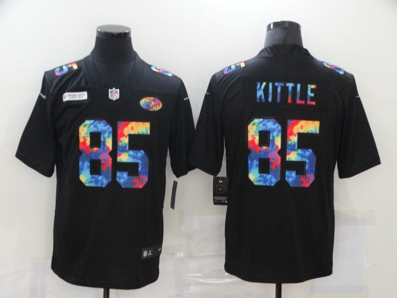 Men San Francisco 49ers #85 Kittle Rainbow Edition black 2020 Nike NFL Jerseys